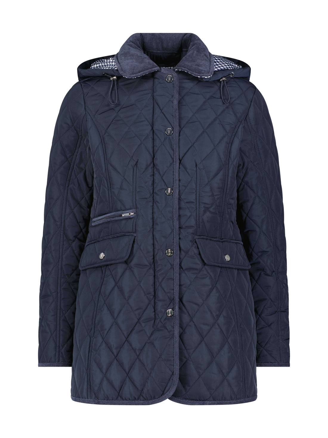 Jones NY Mid-Length Women Quilted Jacket with Pockets